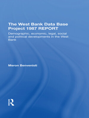 cover image of The West Bank Data Base 1987 Report